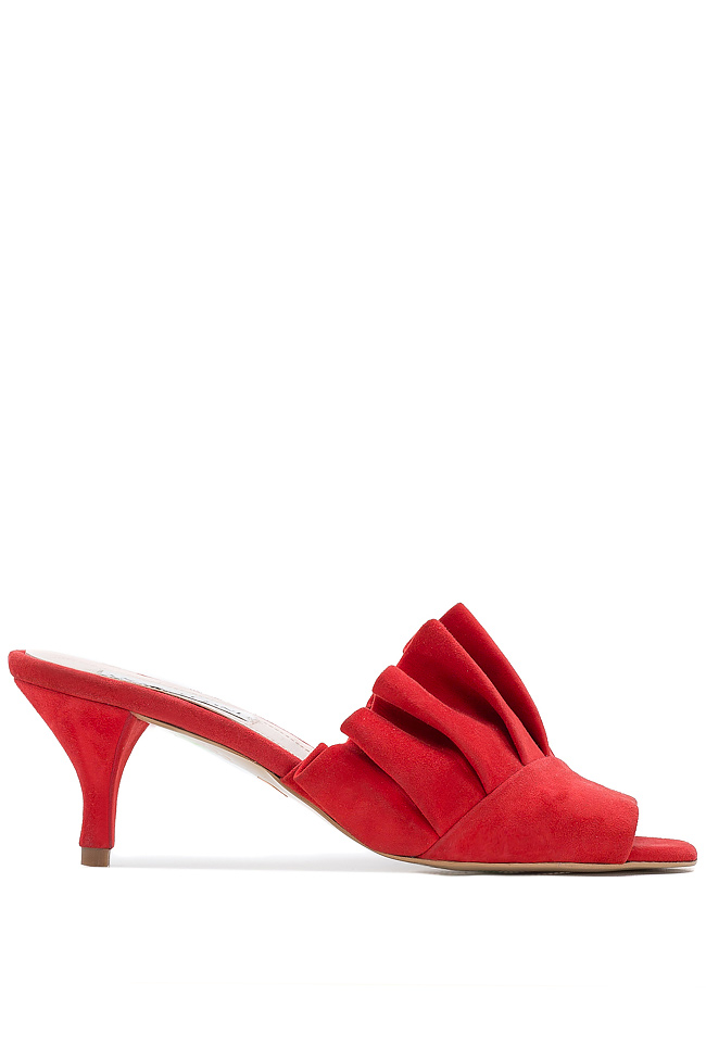 Ruffle-trimmed suede sandals Ana Kaloni image 0