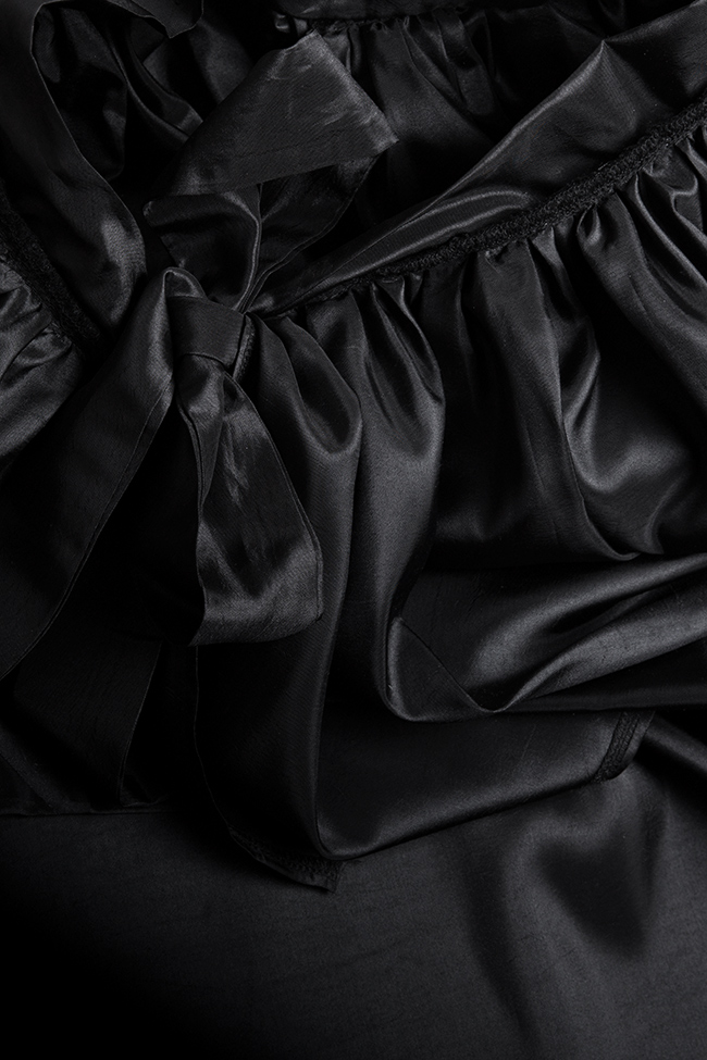 Ruffled asymmetric satin wrap skirt Atelier Jaisse image 5