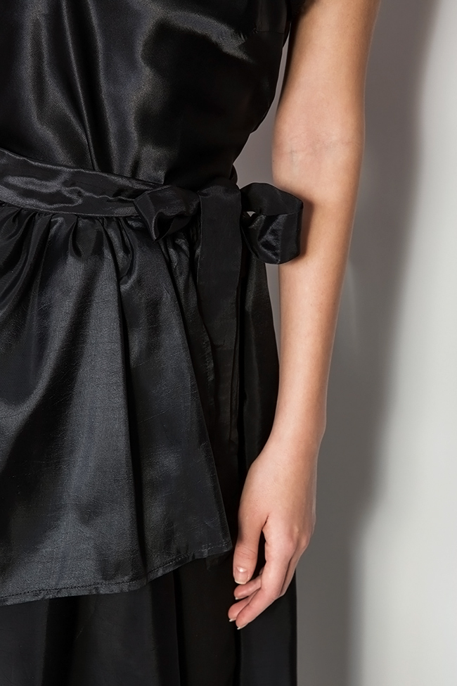 Ruffled asymmetric satin wrap skirt Atelier Jaisse image 4