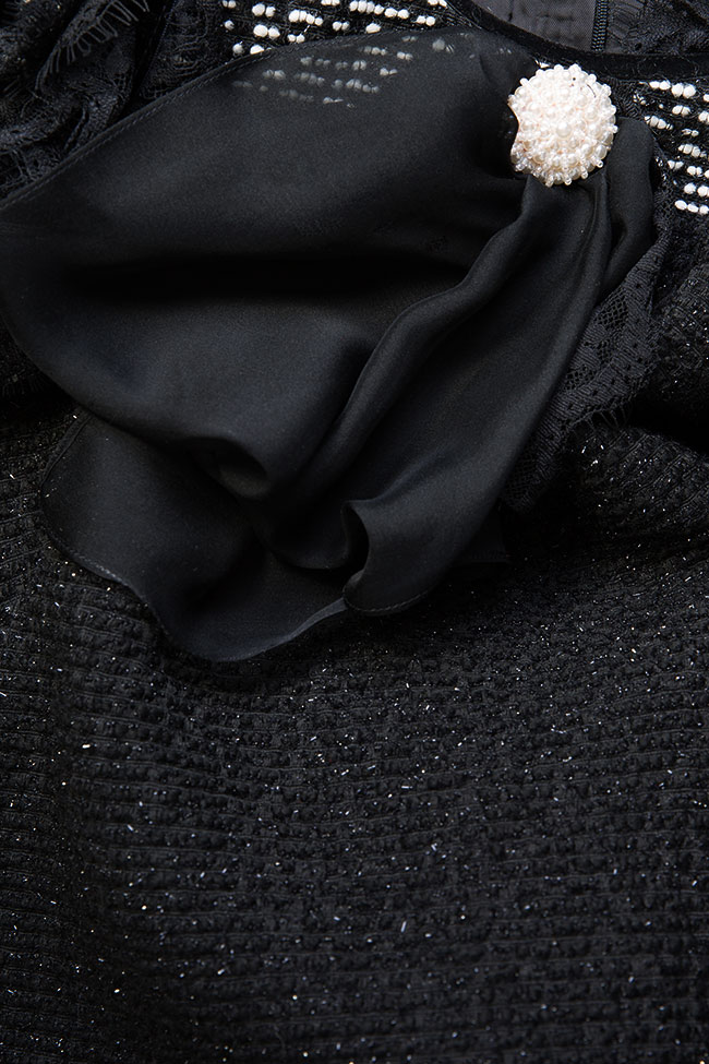 Robe en laine et soie brodée avec perles Coco Mirela Pellegrini image 4