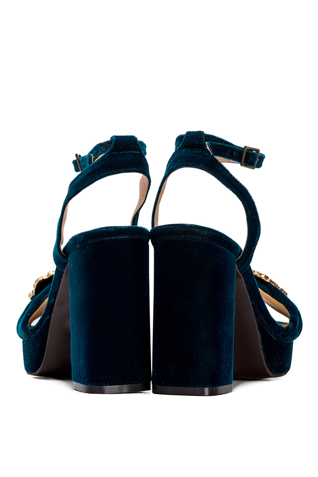 Embellished velvet platform sandals Ana Kaloni image 2