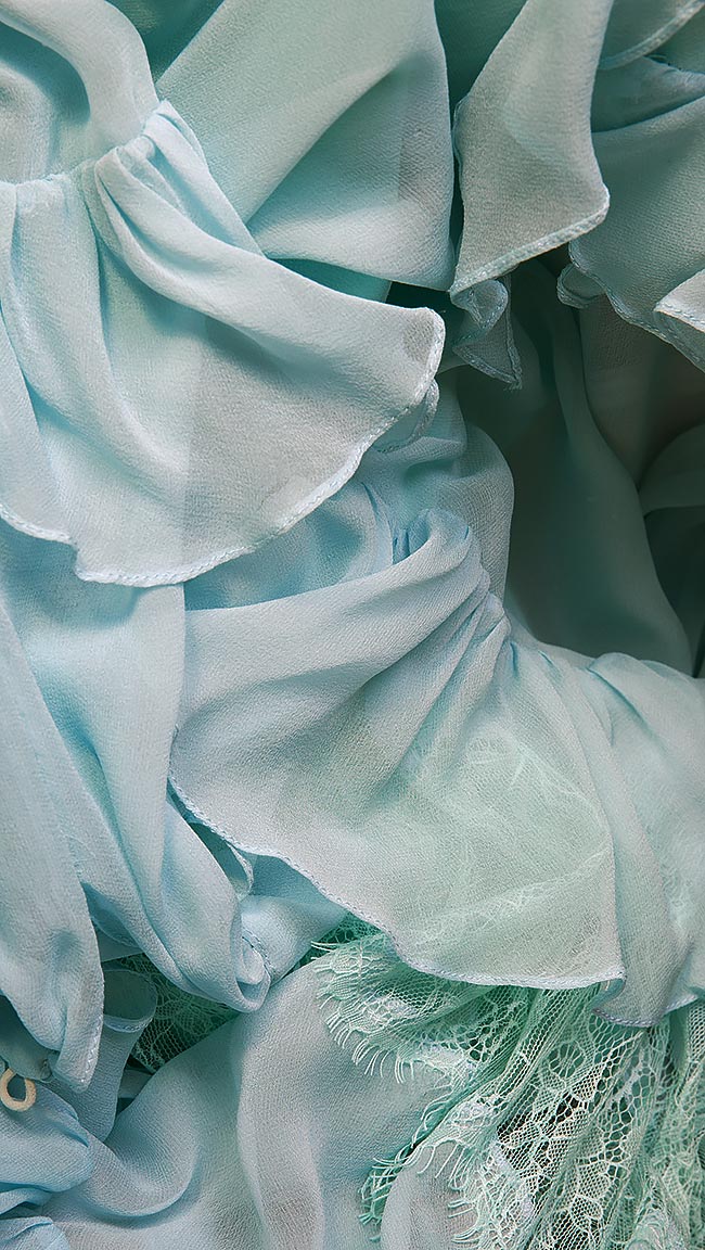 Robe à volants en soie et en dentelle Celeste Mirela Diaconu  image 4