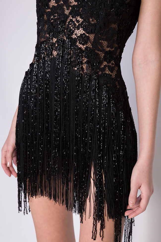 M35 handmade lace body dress with glass beads fringes OMRA image 3