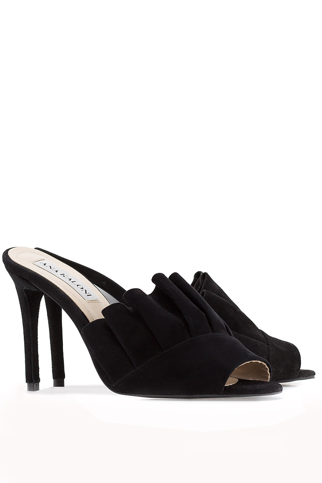 Ruffle-trimmed suede sandals Ana Kaloni image 1