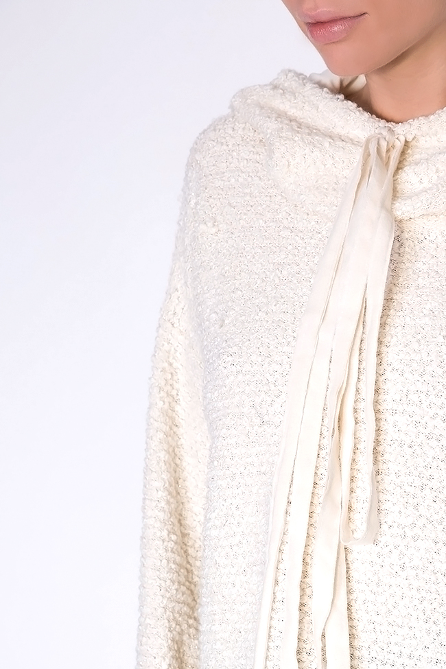 Hooded metallic-thread cotton knitted sweater Dorin Negrau image 3