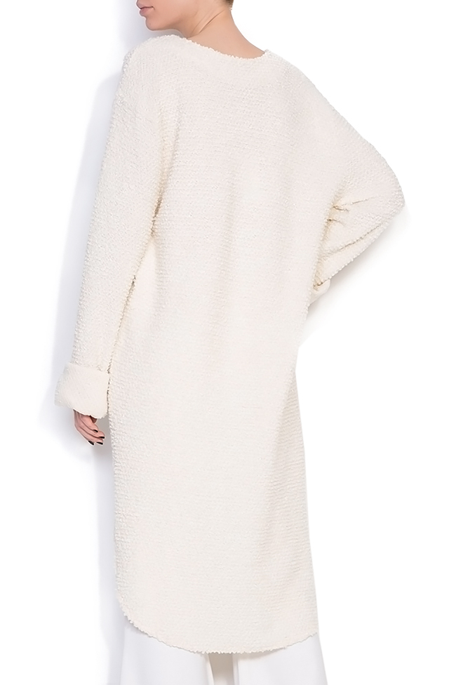 Penelope asymmetric metallic-thread cotton knitted sweater Dorin Negrau image 2