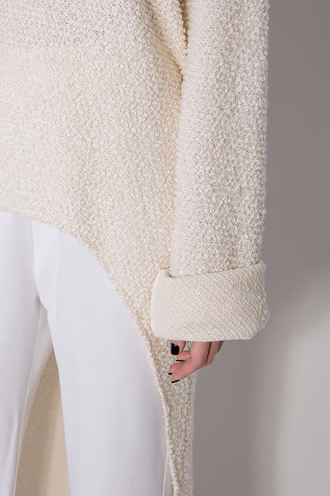 Penelope asymmetric metallic-thread cotton knitted sweater Dorin Negrau image 3
