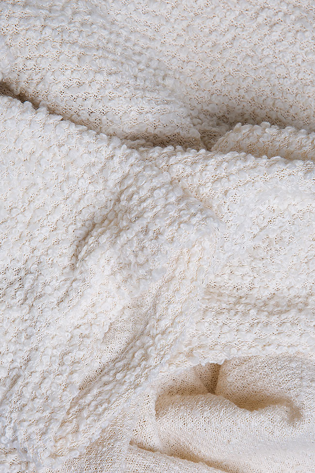 Penelope asymmetric metallic-thread cotton knitted sweater Dorin Negrau image 4