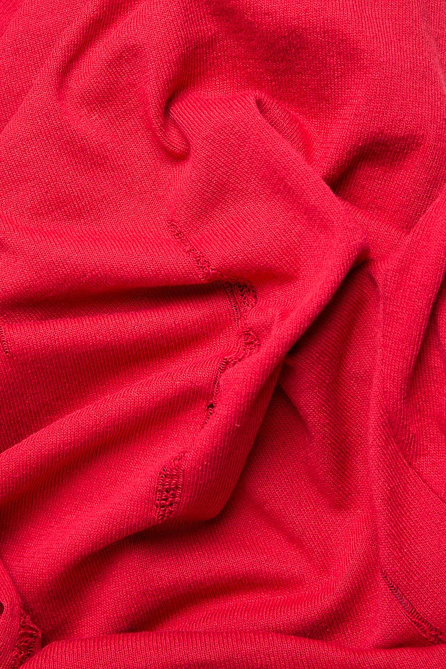 Bluza din amestec de bumbac cu rupturi decorative RED Dorin Negrau imagine 4