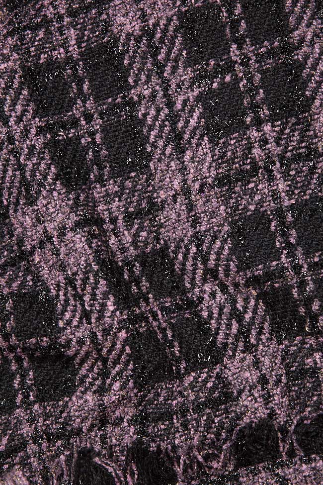 Jupe asymétrique en étoffe vichy, décorée à dentelle Meghan Pulse  image 4