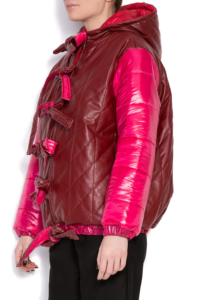 Jacheta matlasata din fas cu insertii din piele ecologica cu doua fete A03 imagine 1