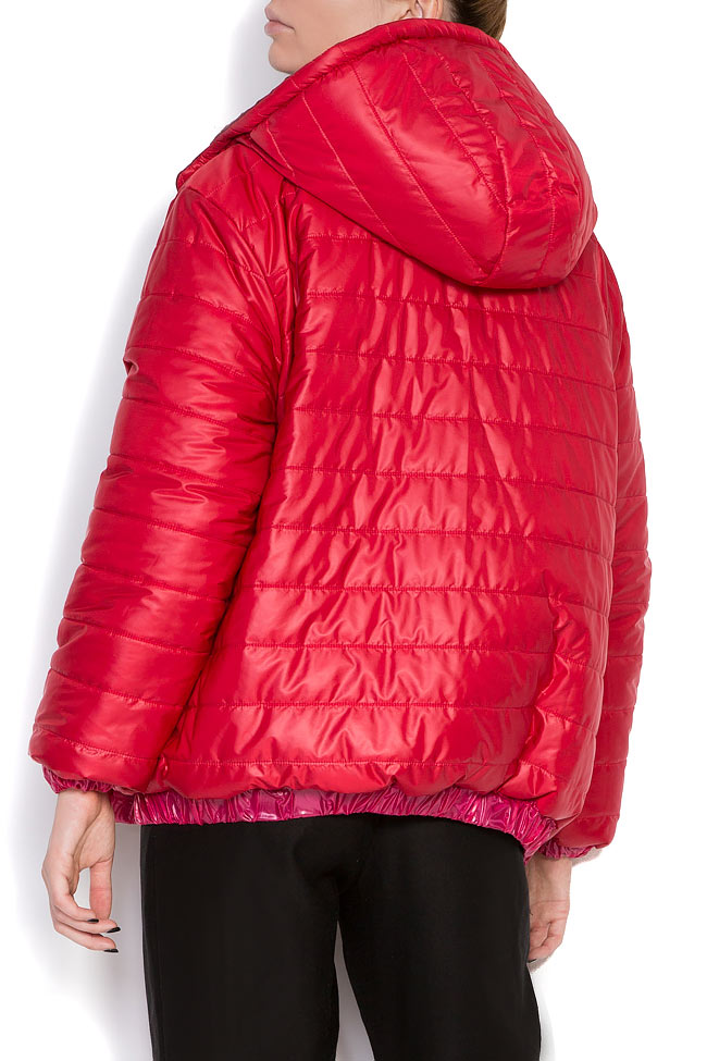 Jacheta matlasata din fas cu insertii din piele ecologica cu doua fete A03 imagine 5