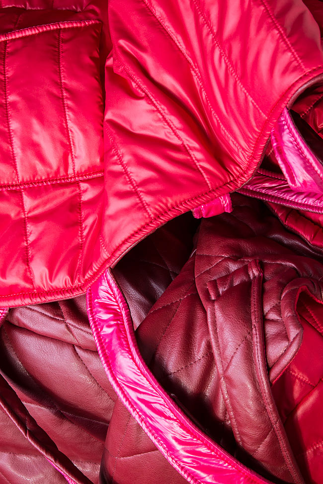 Jacheta matlasata din fas cu insertii din piele ecologica cu doua fete A03 imagine 6