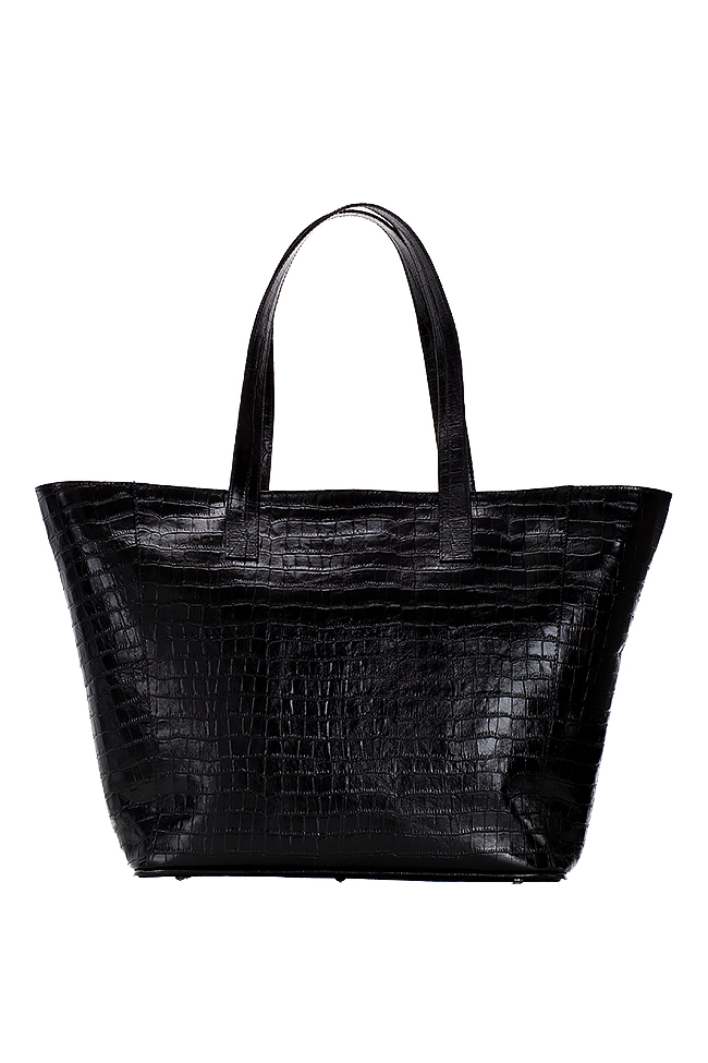 Croc-effect leather tote bag Laura Olaru image 2