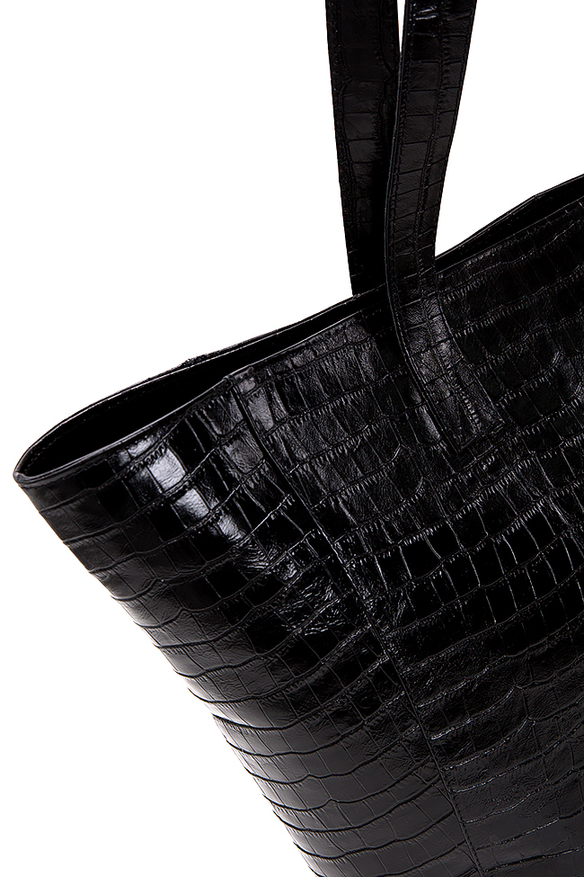 Croc-effect leather tote bag Laura Olaru image 3