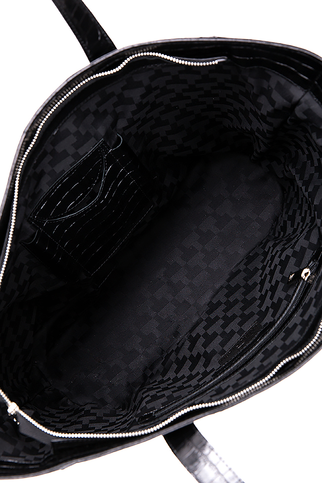 Croc-effect leather tote bag Laura Olaru image 4