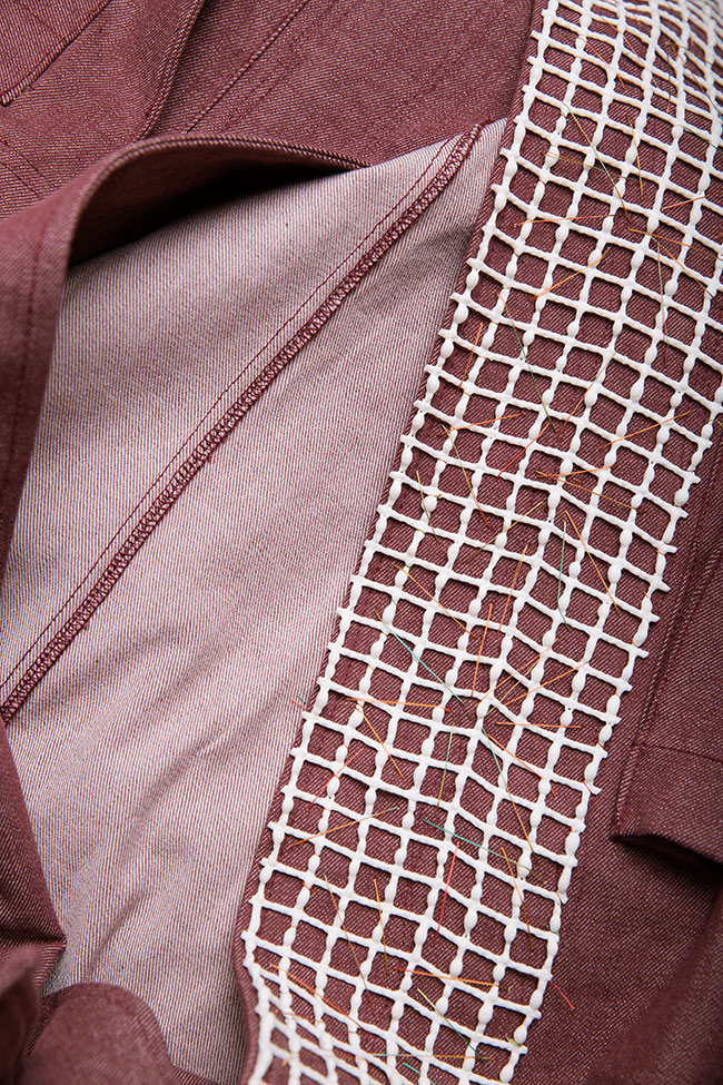 Palton din denim de bumbac cu insertii din plasa Reprobable imagine 4