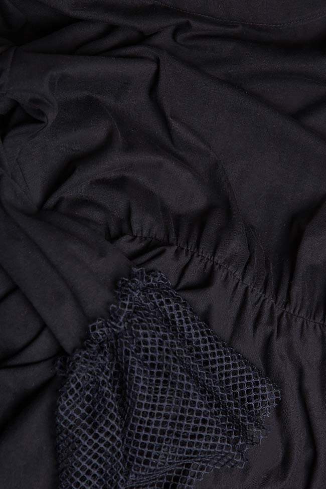 Ela mesh-trimmed cotton-jersey maxi dress Dorin Negrau image 4