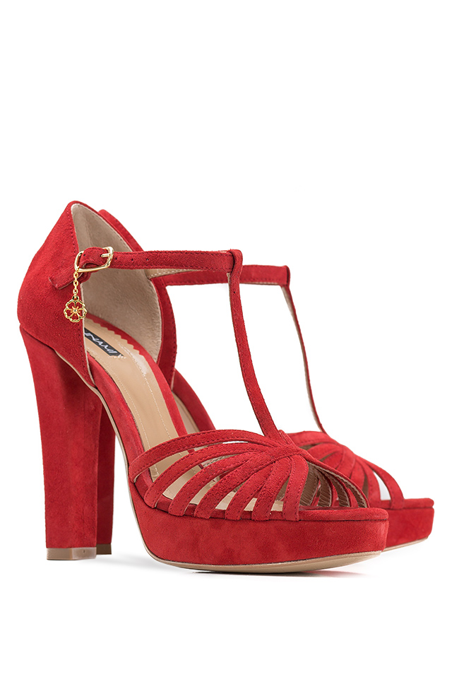 Red suede sandals Hannami image 1