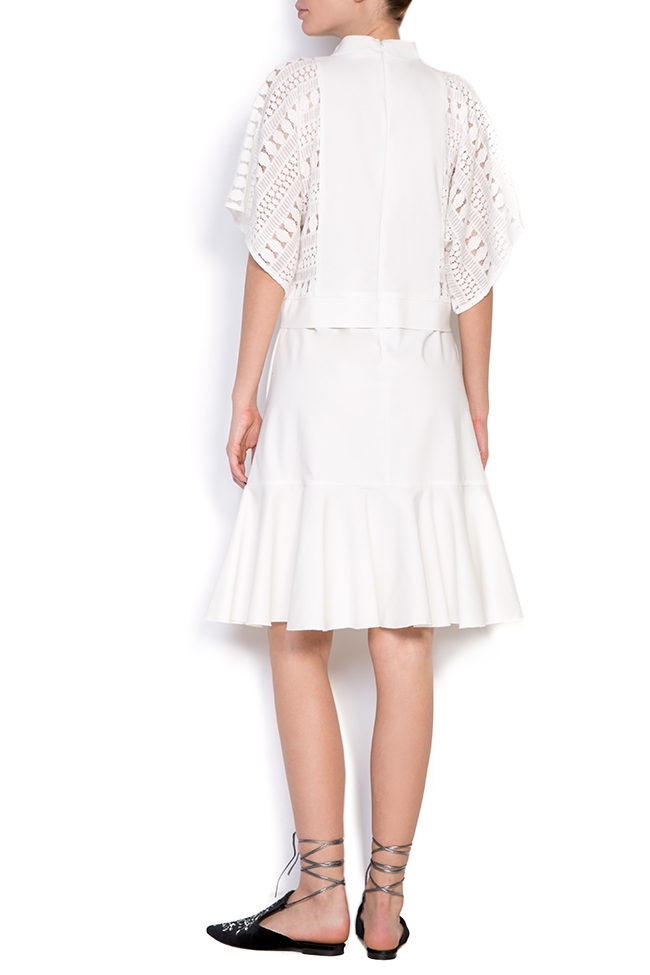 Lace-paneled cotton mini dress Bluzat image 2