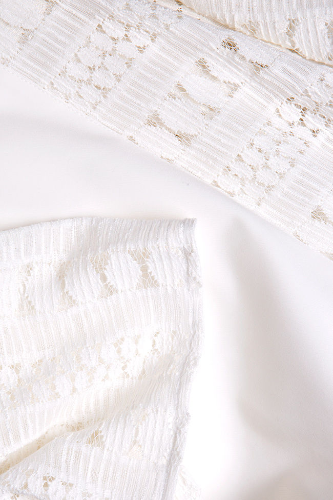 Lace-paneled cotton mini dress Bluzat image 4