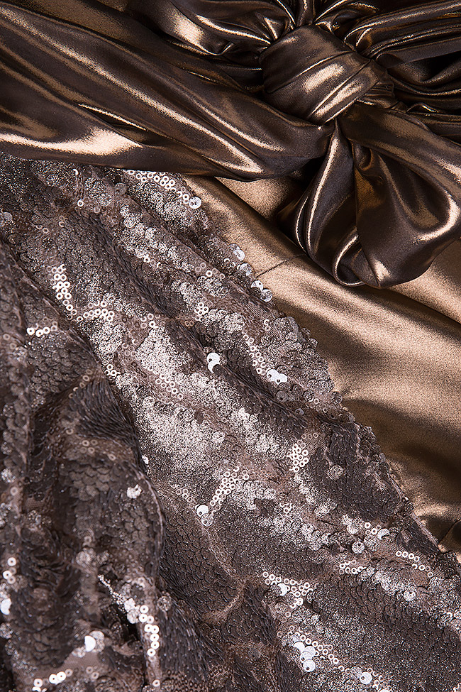 Sequined silk-georgette wrap dress Simona Semen image 4