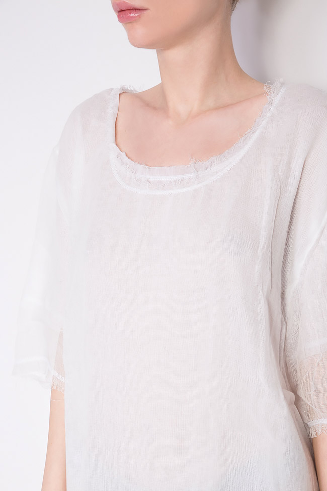 Asymmetric cotton mini dress Reprobable image 3