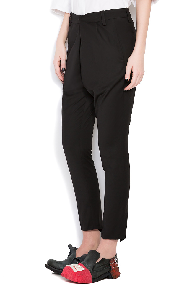 Wrap-effect cotton-blend tapered pants Reprobable image 1