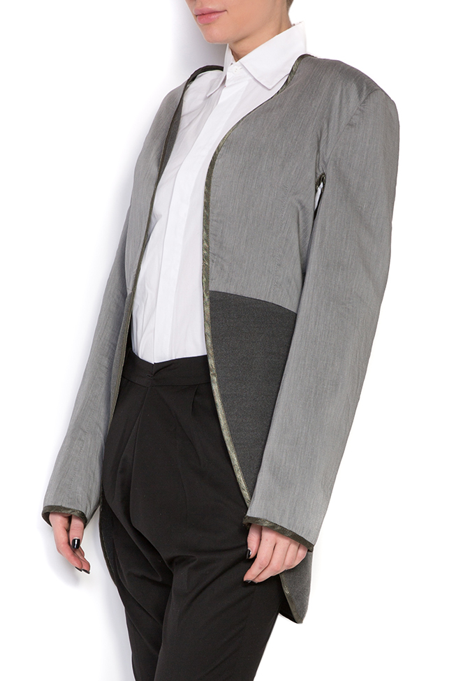 Asymmetric cotton-blend blazer Reprobable image 1