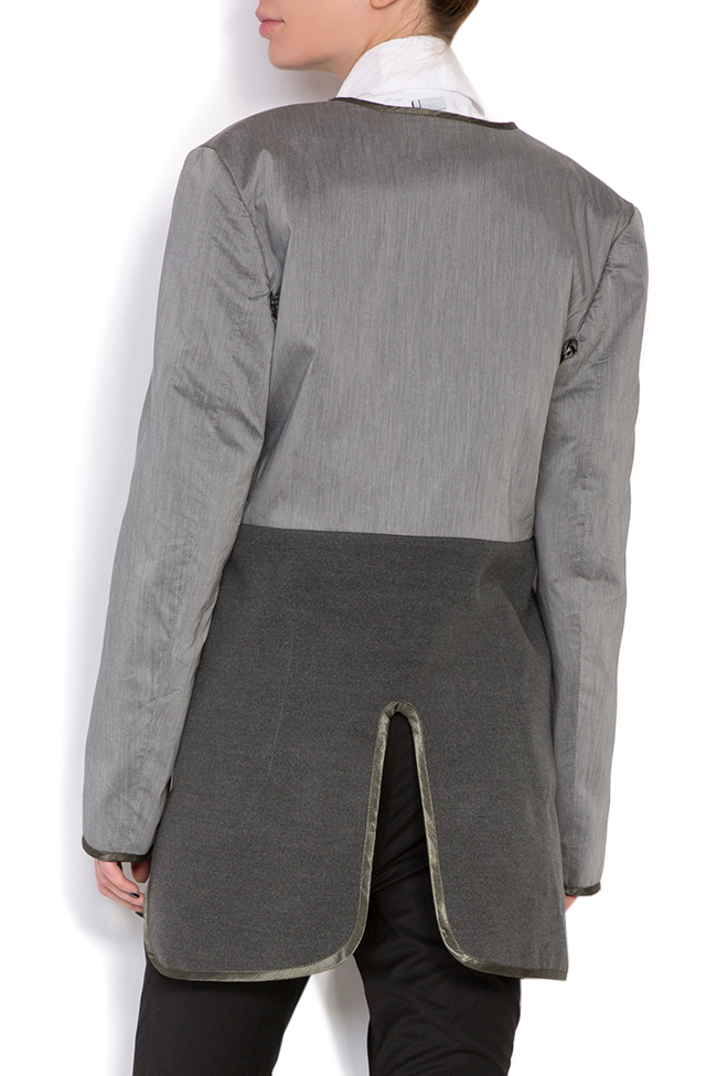 Asymmetric cotton-blend blazer Reprobable image 2