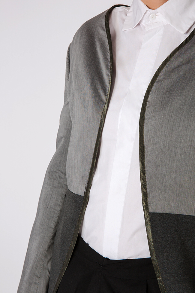 Asymmetric cotton-blend blazer Reprobable image 3