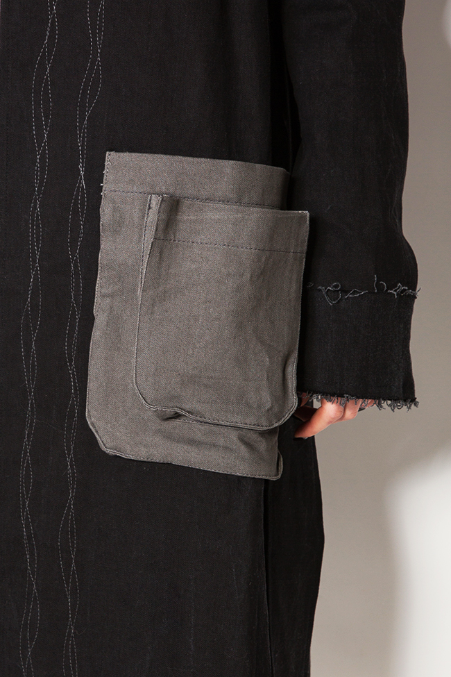 Manteau en denim de coton avec des poches surdimensionnées Reprobable image 4