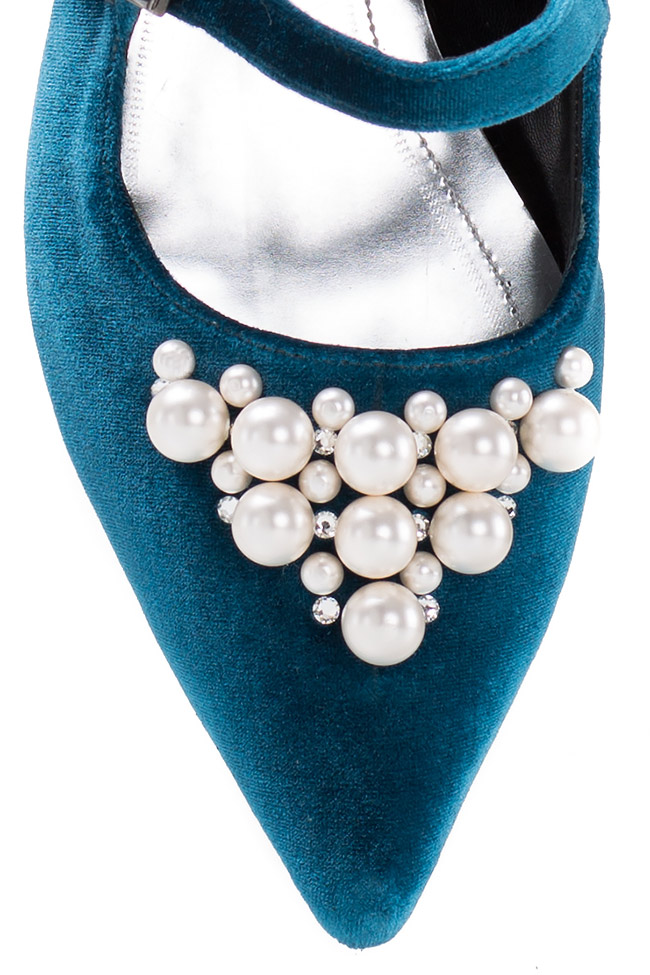 Ballerines en cuir et velours, ornées de perles Ana Kaloni image 3