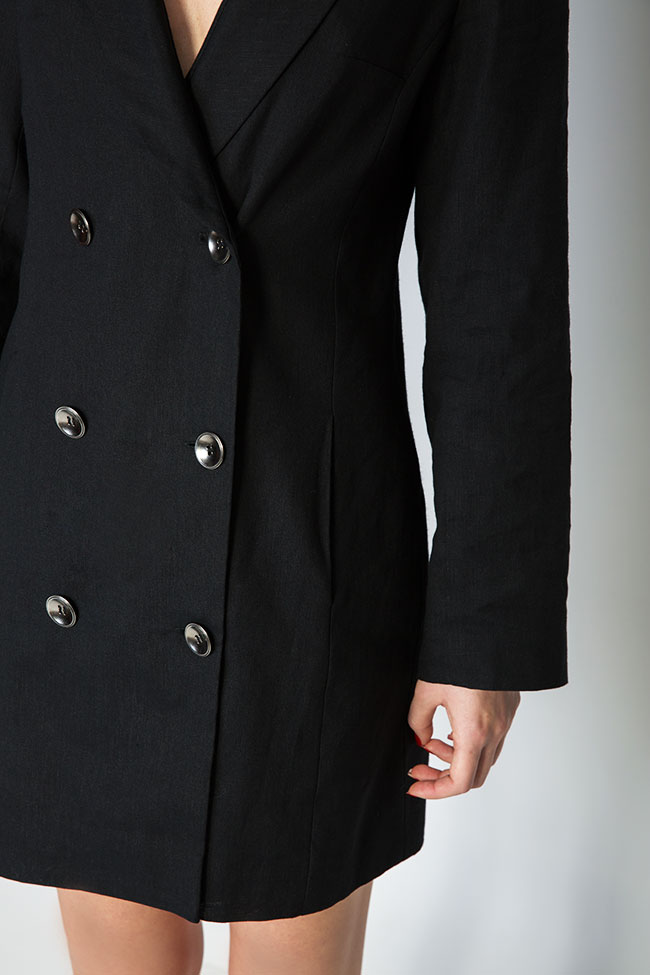 Robe-veste, double boutonnage, en lin Cloche image 3