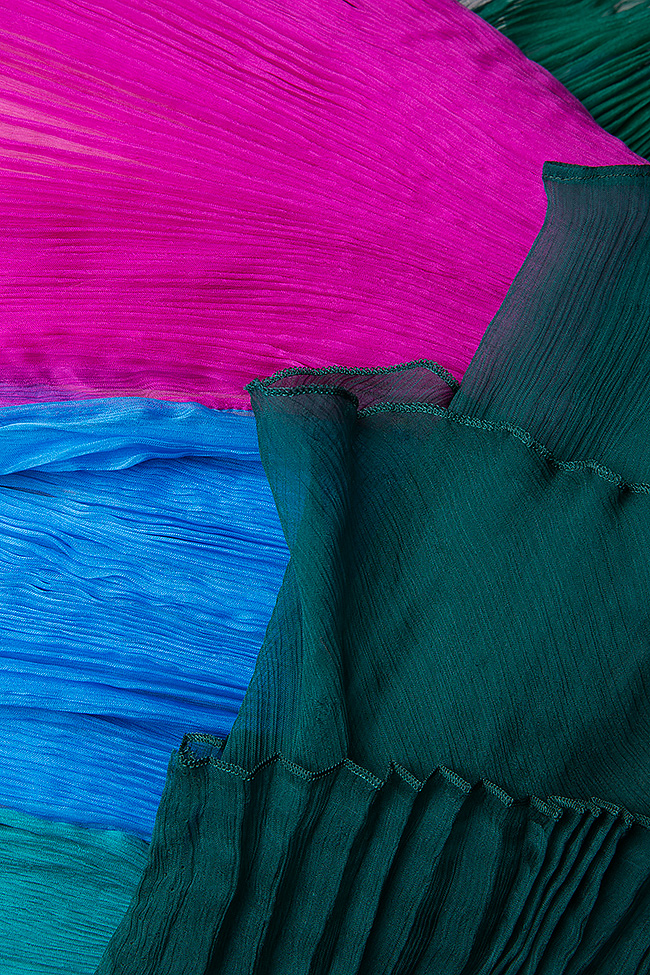 Robe en soie plissée et tulle, avec des volants Dorin Negrau image 4