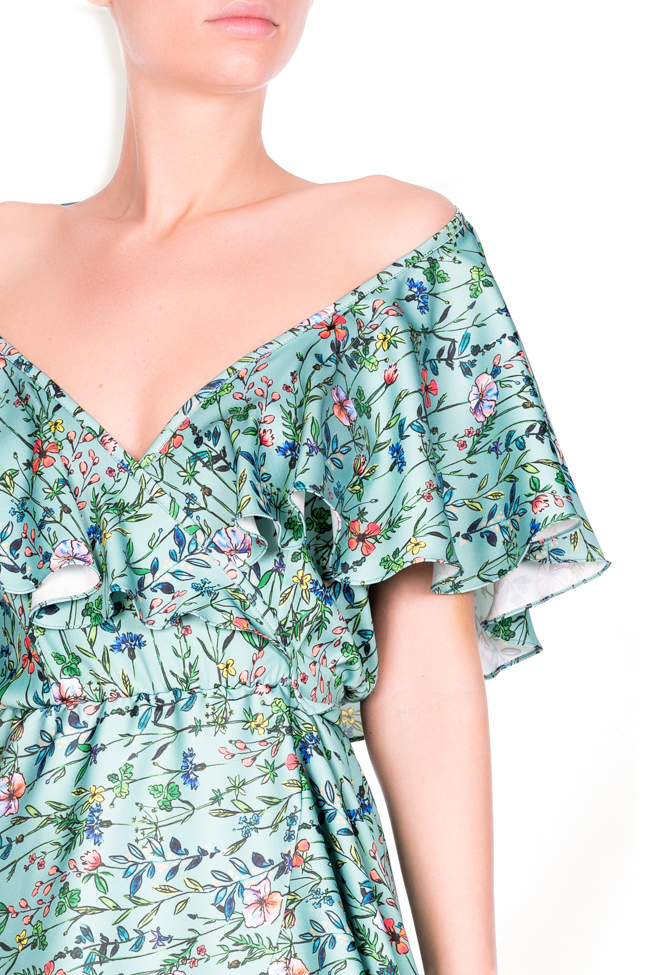 Ruffled floral-print wrap dress Lure image 3