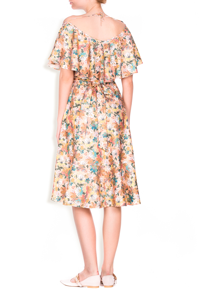 Ruffled floral-print wrap dress Lure image 2