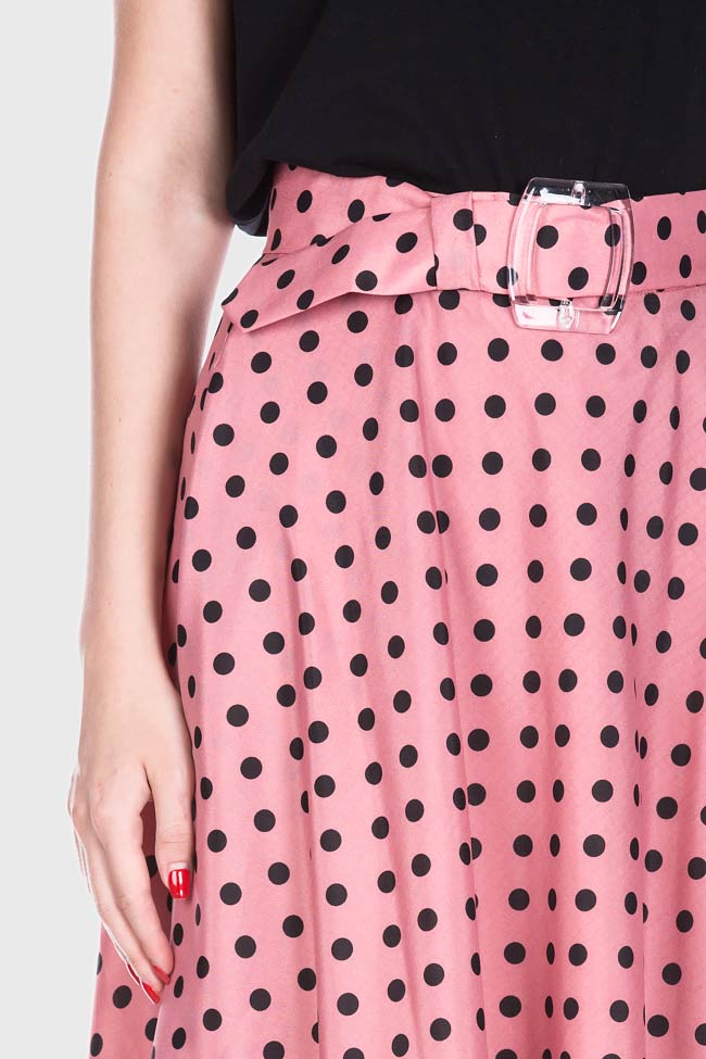 Belted polka-dot midi skirt Lure image 2