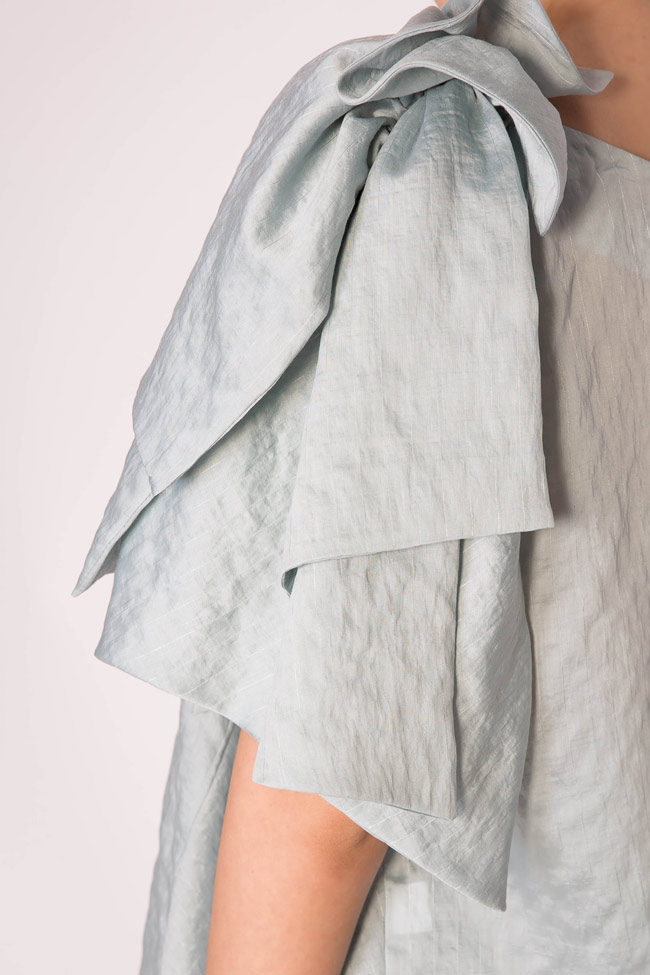 Bluza asimetrica din amestec de bumbac Tiger Lily DALB by Mihaela Dulgheru imagine 3