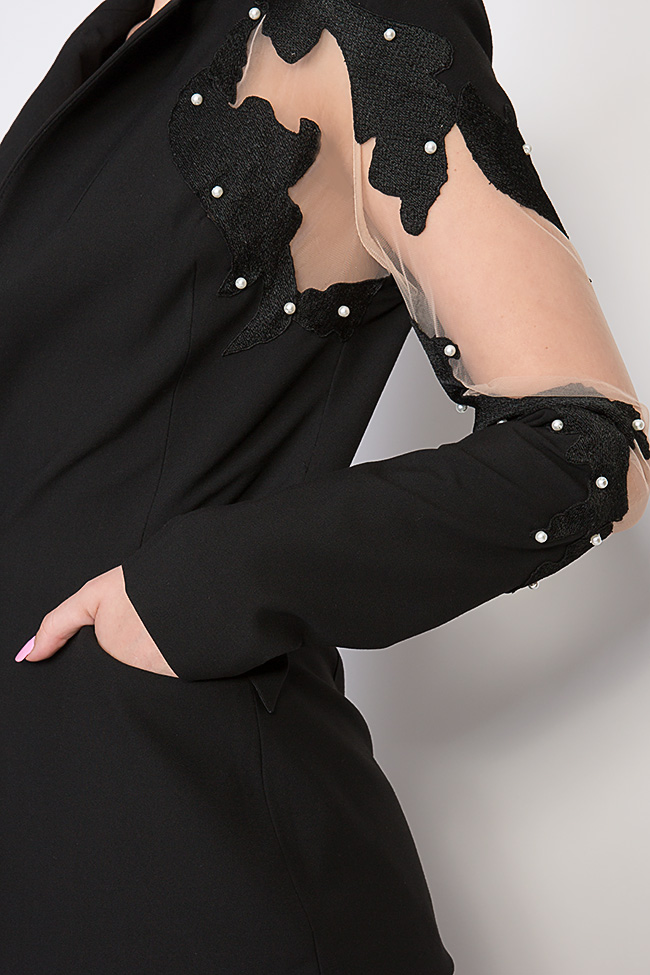Vogue embellished silk crepe tulle blazer Alina Cernatescu image 3
