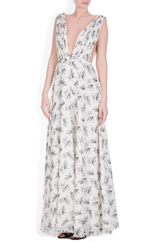 فستان فلورال من التول و الحرير زينون image 0