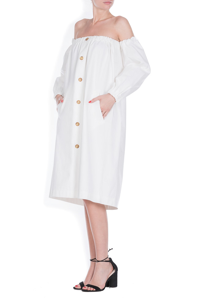 Cotton dress with detachable sleeves Zenon image 1