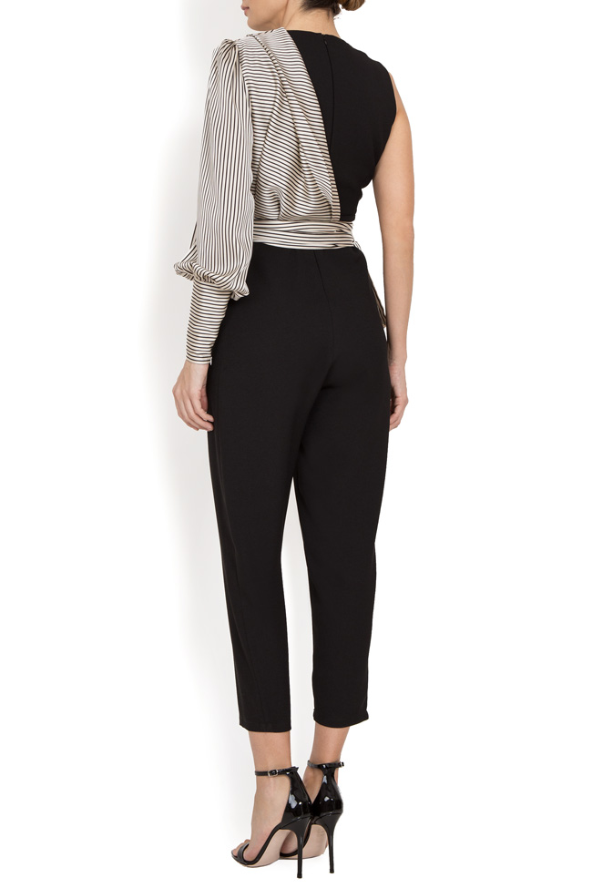 Black jumpsuit with asymmetrical striped top BADEN 11 image 3