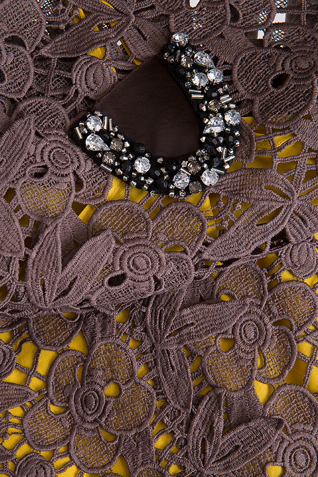 Embellished macramé lace top Marius Musat image 4