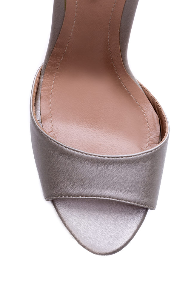 Precious embellished metallic leather platform sandals Hannami image 3