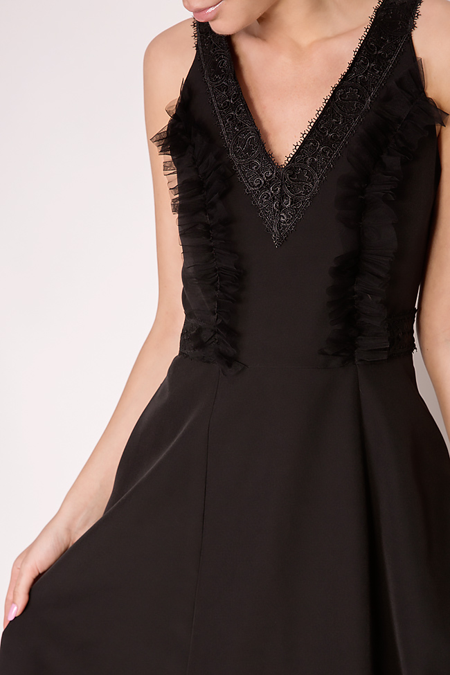 Florence embroidered crepe tulle midi dress Pulse  image 3
