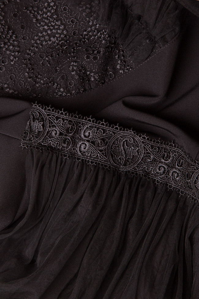 Caroline embroidered asymmetric crepe tulle and lace mini dress Pulse  image 4