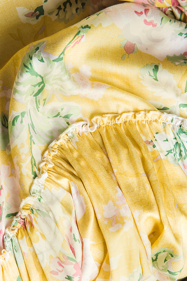 Rochie din viscoza cu imprimeu floral Bluzat imagine 3
