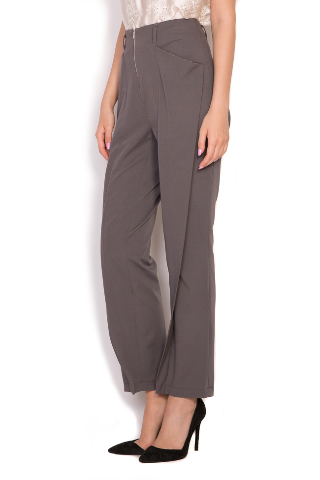 Pantalon en coton mélangé avec pinces  Larisa Dragna image 1