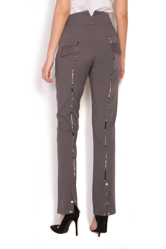 Pantalon en coton mélangé avec liseré Larisa Dragna image 2